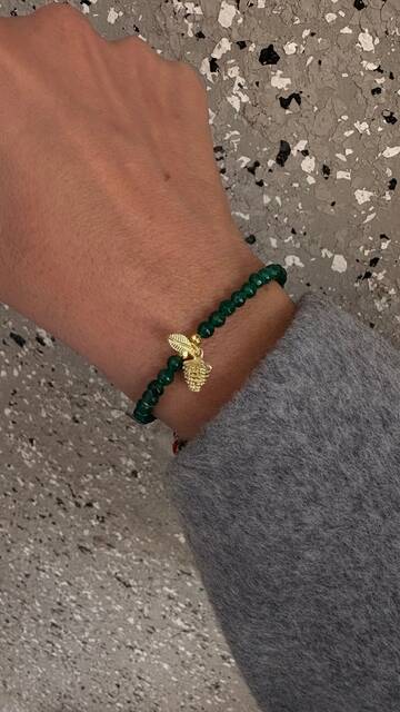 Shine_bypin - YEŞİL AKİK TAŞLI KOZALAK BİLEKLİK